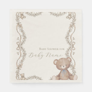 Teddy bear baby shower napkins