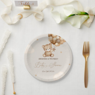 Teddy Bear Baby Shower Neutral  Paper Plate