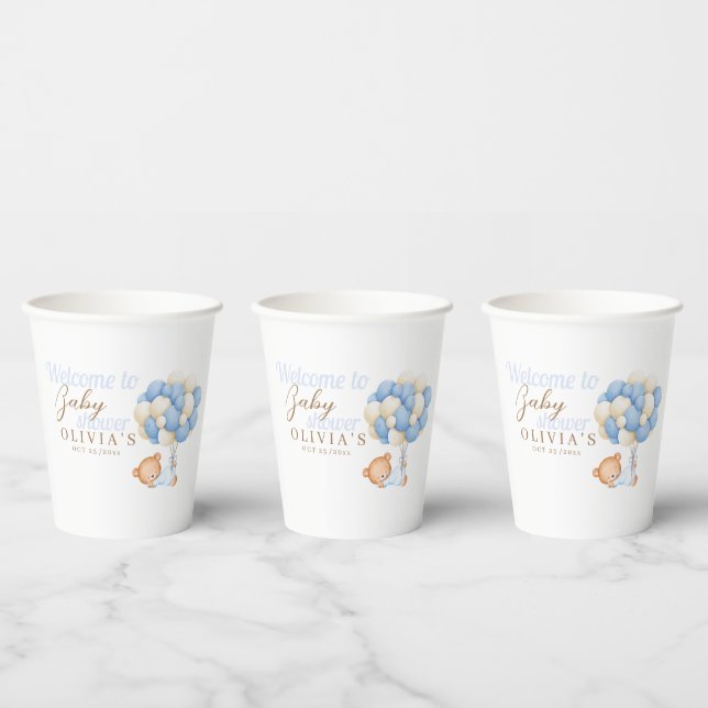 Teddy Bear Baby Shower Paper Cups (Multi)