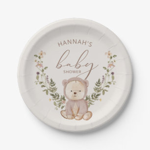 Teddy Bear Baby Shower Paper Plate