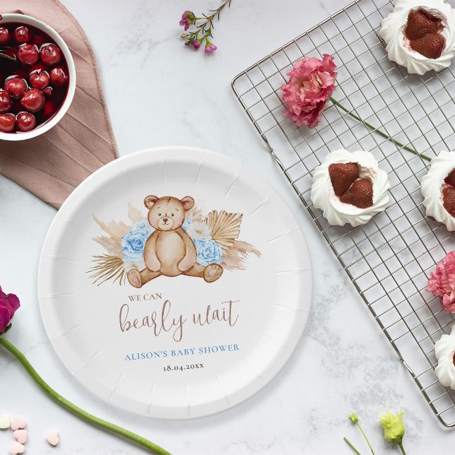 Teddy bear baby shower paper plate (Creator Uploaded)
