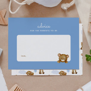 Teddy Bear Baby Shower Parenting Advice Card
