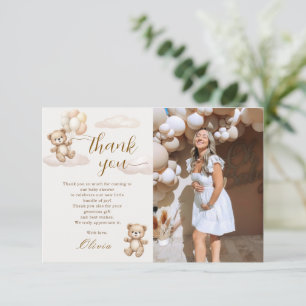 Teddy Bear Baby Shower Photo Thank You Card