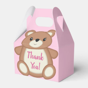 Teddy Bear Baby Shower Pink Girl Favour Box