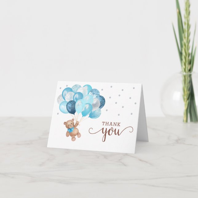 Teddy Bear Baby Shower Thank You Card (Front)