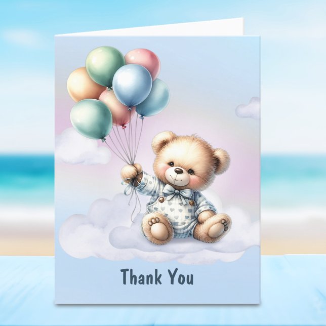 Teddy Bear Baby Shower Thank You Card (Creator Uploaded)