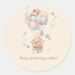 Teddy Bear Baby Shower thank you Classic Round Sticker