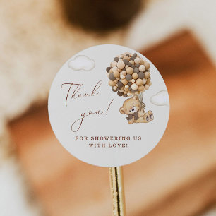 Teddy Bear Baby Shower Thank You Classic Round Sticker