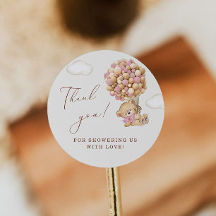 Teddy Bear Baby Shower Thank You Classic Round Sticker
