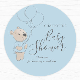 Teddy Bear Baby Shower Thank you Classic Round Sticker