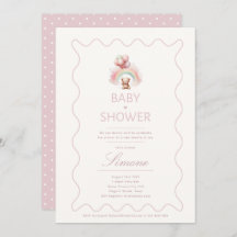 Teddy Bear Baby Shower Theme Invitations Girls