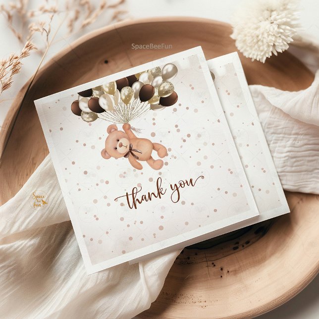 Teddy Bear Baby Shower We can barely wait Napkin (Teddy Bear Baby Shower Napkins, We Can Barely Wait Napkins, Baby Shower Tableware, Bear Themed Napki)