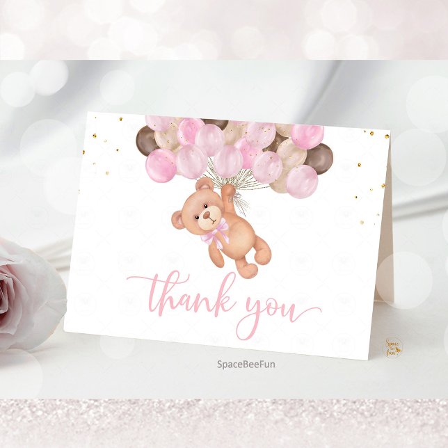 Teddy Bear Baby Shower We can barely wait  Thank You Card (Teddy Bear Baby Shower Thank You Card, We Can Barely Wait Thank You, Baby Shower Thank You Card, Bea)