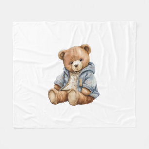 Teddy Bear Baby Shower We Can Bearly Wait  Fleece Blanket