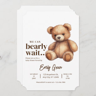 Teddy Bear Baby Shower We Can Bearly Wait minimal