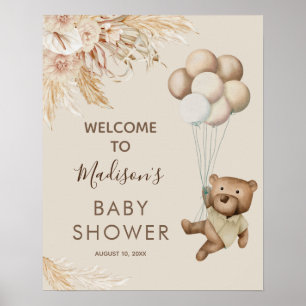 Teddy Bear Baby Shower Welcome Poster