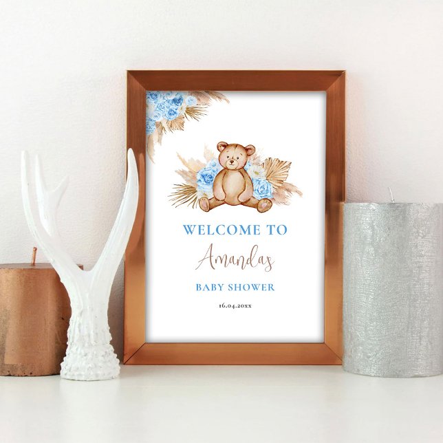 Teddy Bear Baby Shower Welcome Sign Poster (Creator Uploaded)