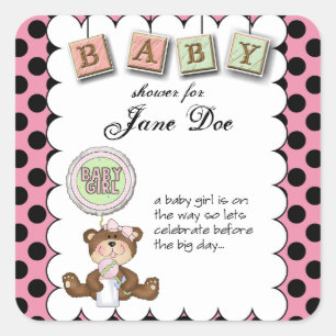 Teddy Bear Baby Square Sticker