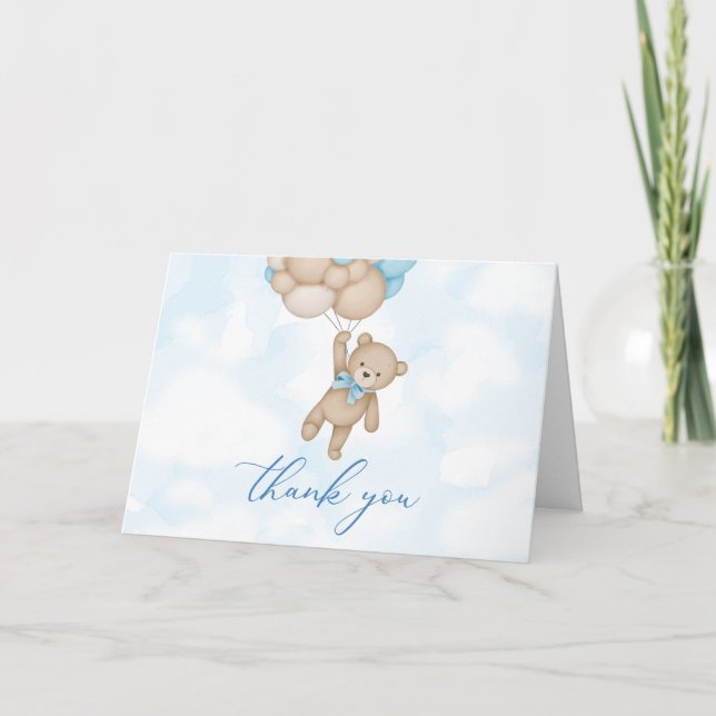 Teddy Bear Baby Thank You Card (Front)