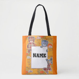 Teddy bear, baby tote bag