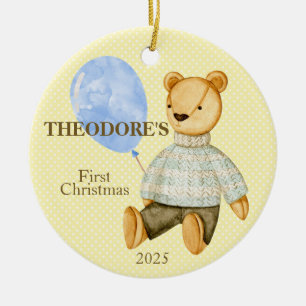 Teddy Bear Baby's First Ceramic Ornament