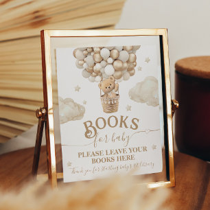 Teddy Bear Balloon Baby Shower books Poster
