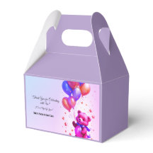 Teddy Bear Balloon Baby Shower Favour Box