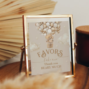 Teddy Bear Balloon Baby Shower favours Poster