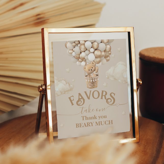 Teddy Bear Balloon Baby Shower favours Poster (Creator Uploaded)