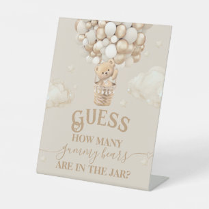 Teddy Bear Balloon Baby Shower guess game Pedestal Sign