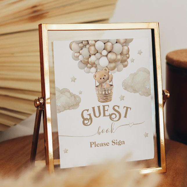 Teddy Bear Balloon Baby Shower guest book (Creator Uploaded)