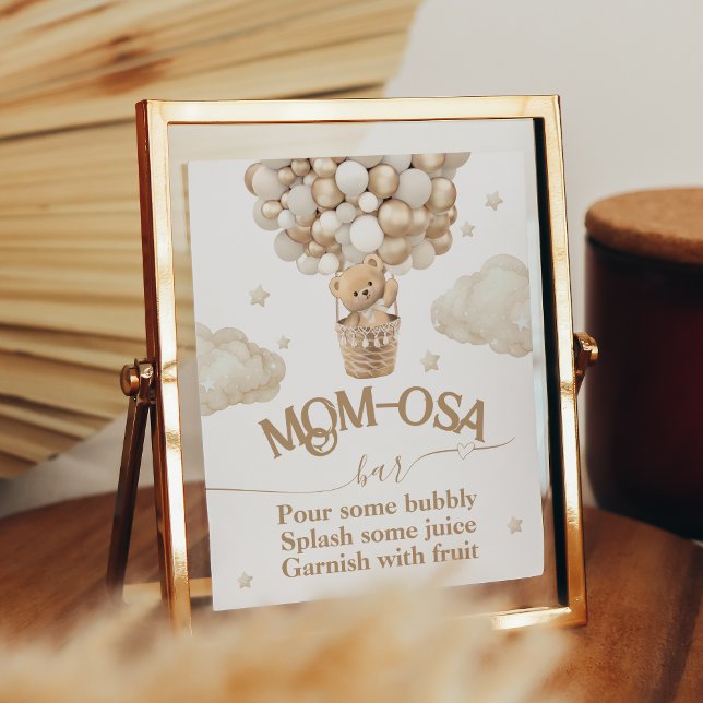 Teddy Bear Balloon Baby Shower momosa bar Poster (Creator Uploaded)