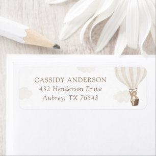 Teddy Bear Balloon Baby Shower Return Address Label