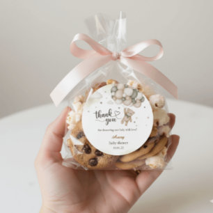 Teddy Bear Balloon Baby Shower Thank You Sticker