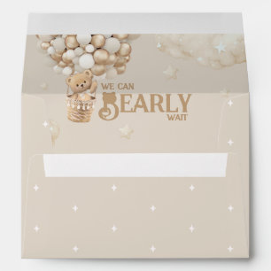 Teddy Bear Balloon Bearly Wait Baby Shower  Envelope