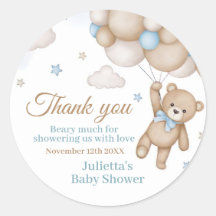 Teddy Bear Balloon Bearly Wait Baby Shower Favour