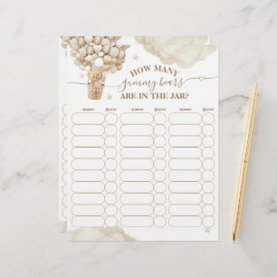 Teddy Bear Balloon Bearly Wait Baby Shower game