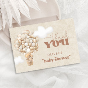 Teddy Bear Balloon Bearly Wait Thank You Card