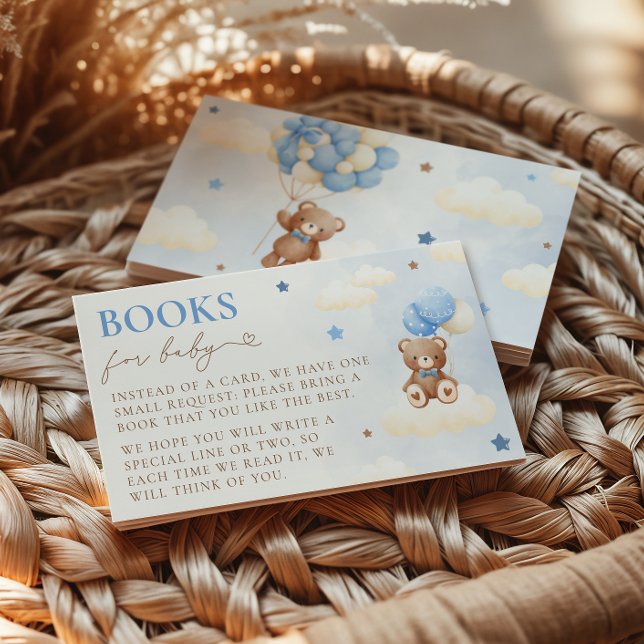 Teddy Bear Balloon Boy Books for Baby Card (Creator Uploaded)