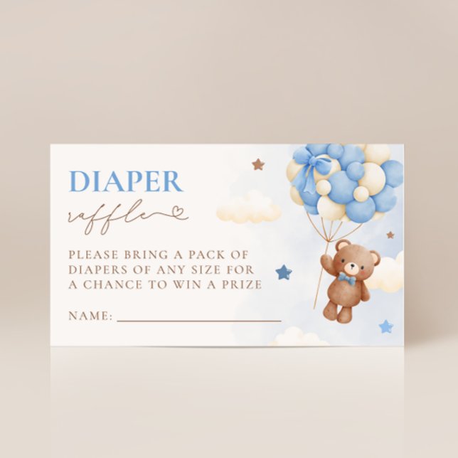 Teddy Bear Balloon Boy Diaper Raffle Card (Creator Uploaded)