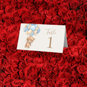 Teddy Bear Balloon Brown Place Card