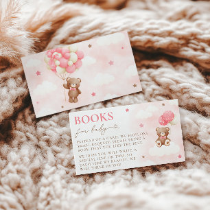 Teddy Bear Balloon Girl Books for Baby Card