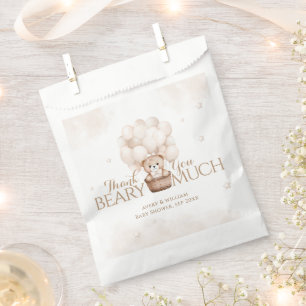 Teddy Bear Balloon Neutral Baby Shower Favour Bag