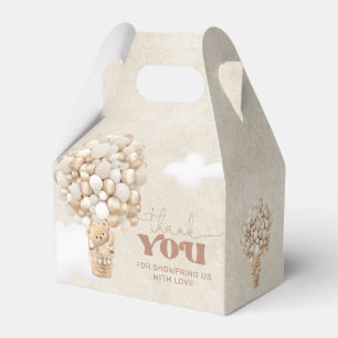 Teddy Bear Balloon Neutral Bearly Wait Baby Shower Favour Box
