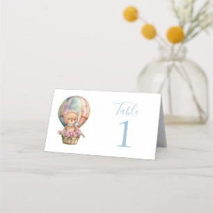 Teddy Bear Balloon Party Place Card