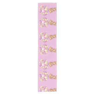 Teddy Bear Balloon Pink Short Table Runner