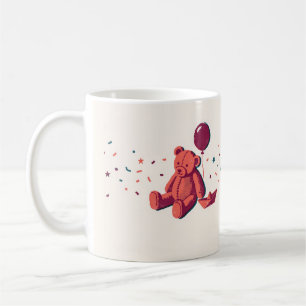 Teddy Bear Balloon Risograph Mug