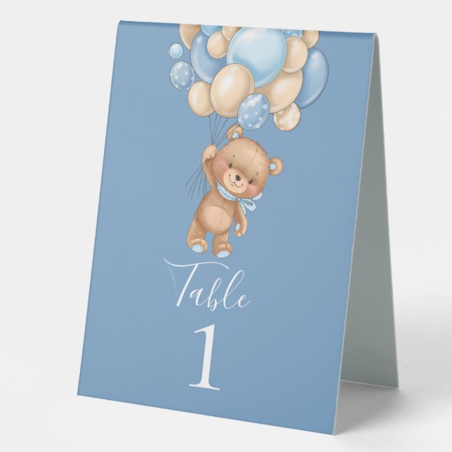  Teddy Bear Balloon Table Tent Sign (Front)