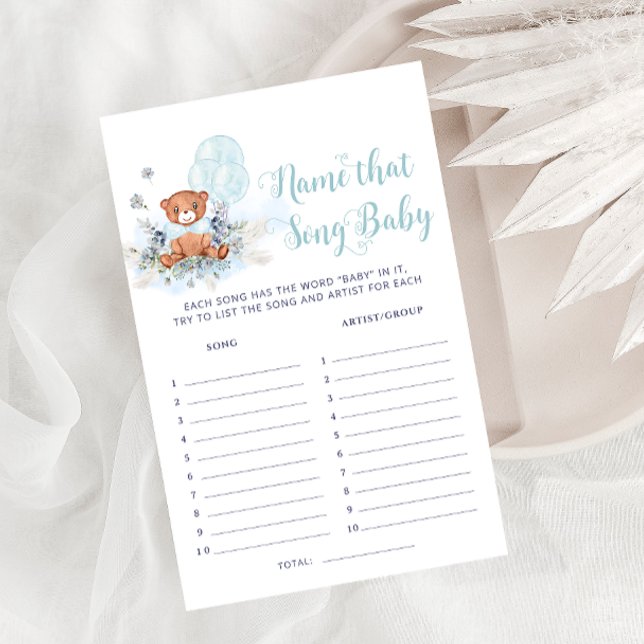 Teddy Bear Balloon That Song Boy Baby Shower Game (Creator Uploaded)