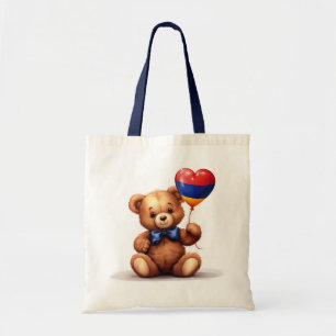 teddy bear & balloon with the Armenian flag. Tote Bag